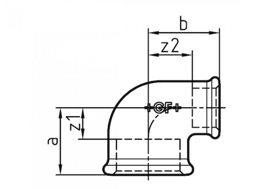 90 Elbow 90°, reducing, ISO/EN A1, Hm Çalışkan GF Fittings